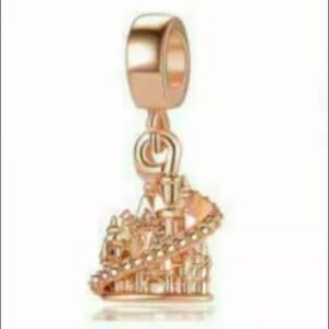 New-Disney Rose Gold Castle European Charm